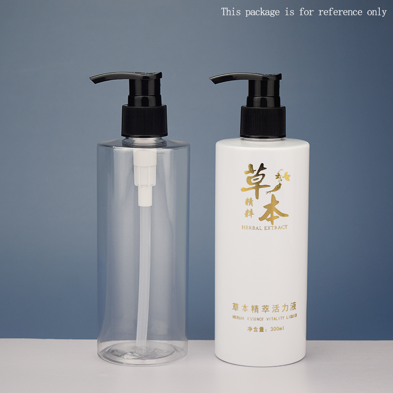 3Pcs 300ML Clear Frosted PET Pump Bottles with Black Pumps Portable Soap Dispenser for Home Liquid Beauty Health Skincare Shampo