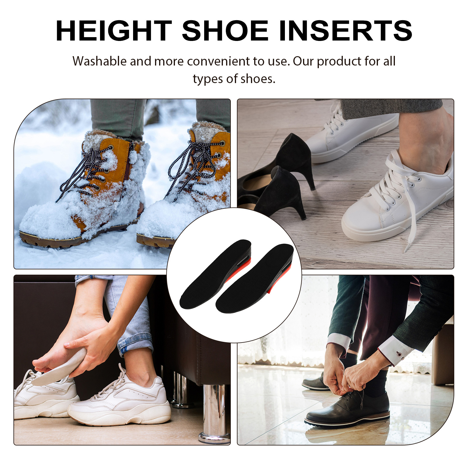 Comfortable Height Shoe Pads Air Cushioned Insoles Adjustable For Men And Women Without Detection