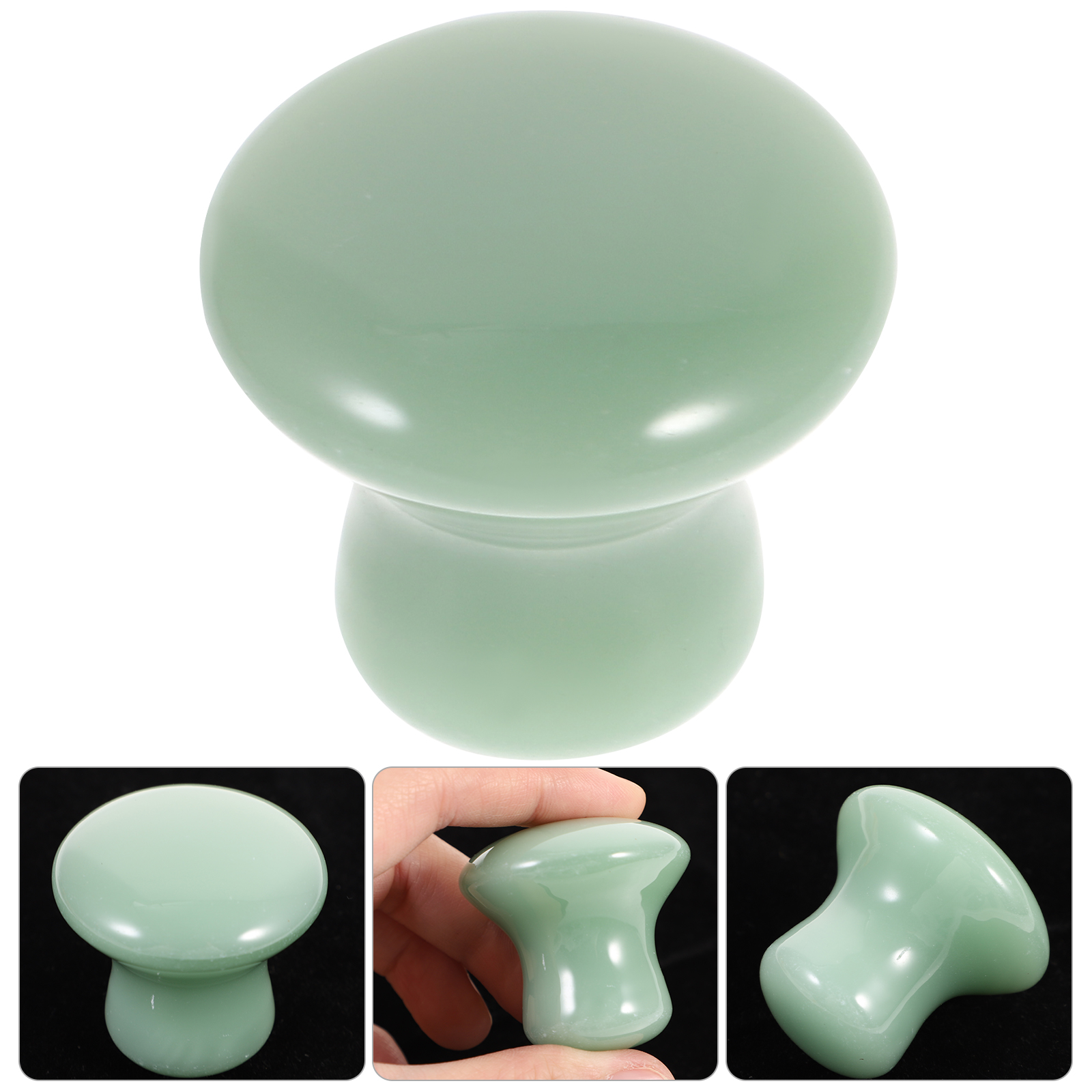 1pc Facial Massage Natural Jade Scraping Tool Head Scraper Gemstone Mushroom Tools Smooth Design Durable Safe Improve
