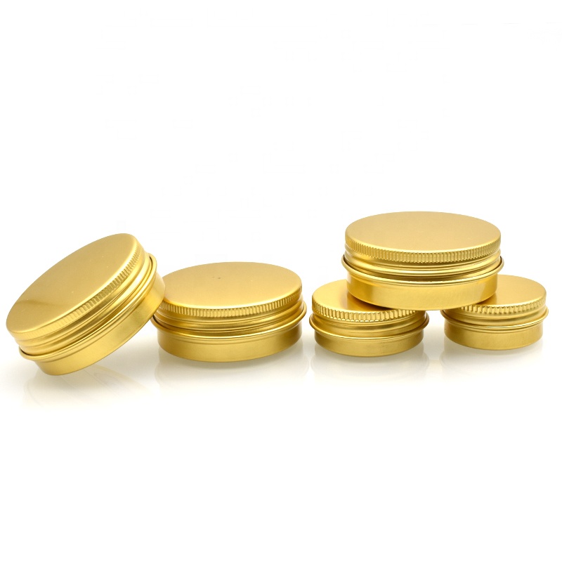 Cosmetic Gold Aluminum Tin Boxes Lip Gloss Candy Candle Cans Nail Crafts Pomade Jars EmptyColored Aluminum Cosmetic Jar Tin Cans
