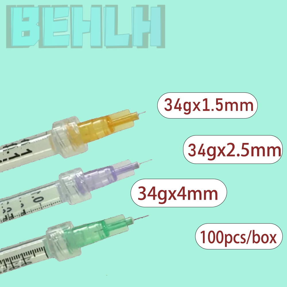 100/50pcs Painless small needle painless beauty ultrafine 34G * 2.5mm  1.5mm 4mmsyringes Korean Needles Eyelid Tools
