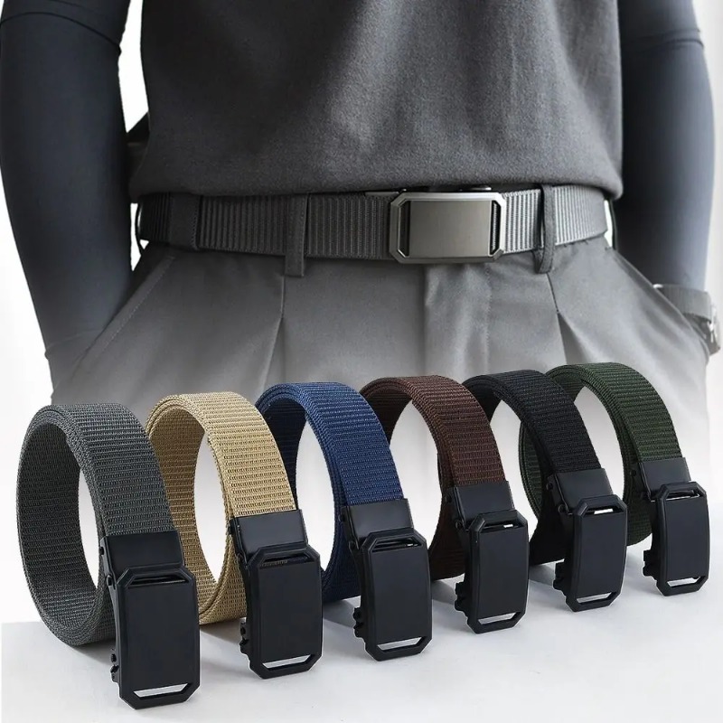 Tactical Belt Quick Release Outdoor Metal Belt Soft Real Nylon Sports Accessories Men Black Belt