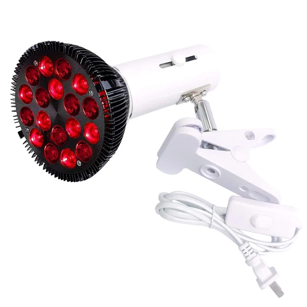36W 18LED Heat Lamp 660nm Red and 850nm Near Infrared Red Therapy Light For Body Care Infrared Lamp Bulb Red Light Therapy Light
