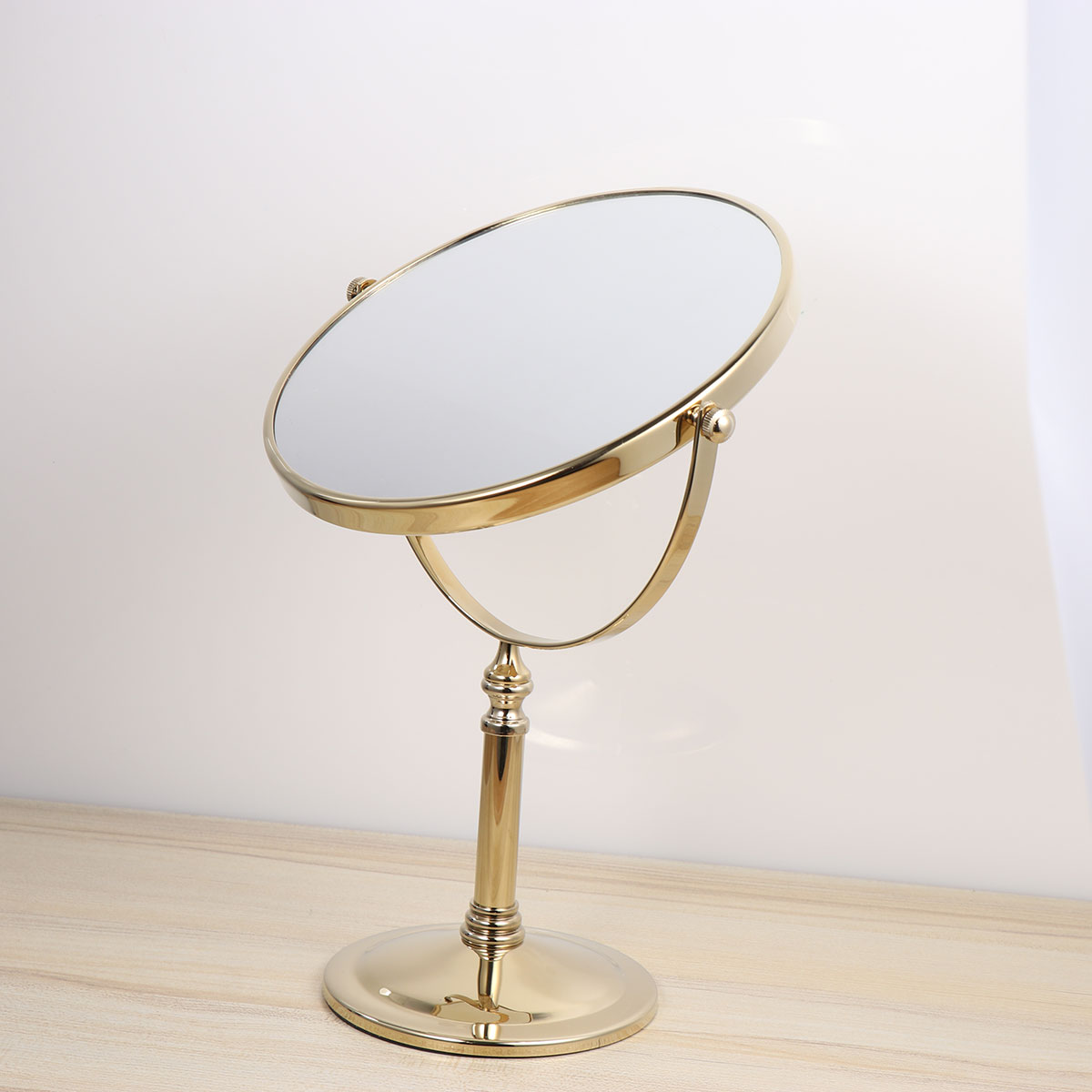 Makeup Mirror Double Side Magnifier Table Clear Metal Frame Glass Anti Slip Base Vintage Bedroom Bathroom