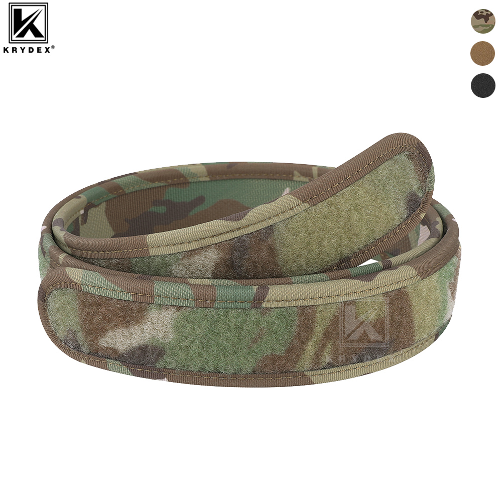 KRYDEX Tactical 1.5'' Loop Inner Belt Buckleless Nylon Waist Duty Belt Hunting Shooting Sport Accessories Men Outer Black Belt