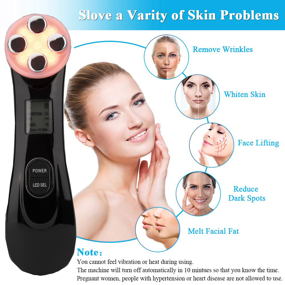 Facial Radiofrequency Massager Mesotherapy LED Photon Skin Care EMS Electroporation Lifting Firming & Wrinkle Reducing Skin Care