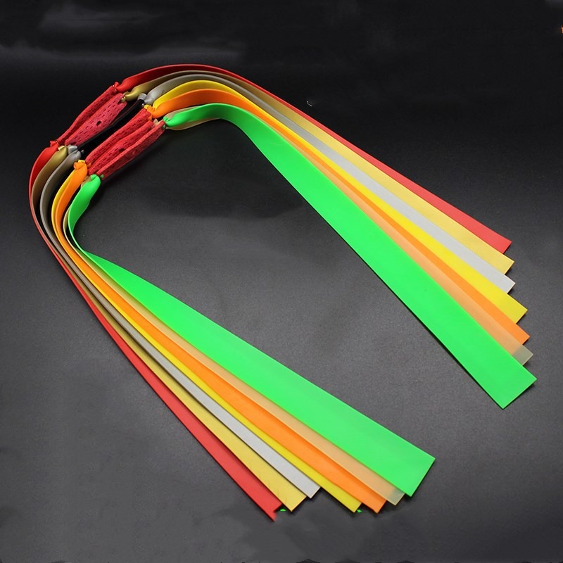Outdoor Slingshot-rubber Band 1.0mm Dual Color Wide Flat Rubber Band Slingshot Wide Leather Strip  Flat Rubber Band Thickened