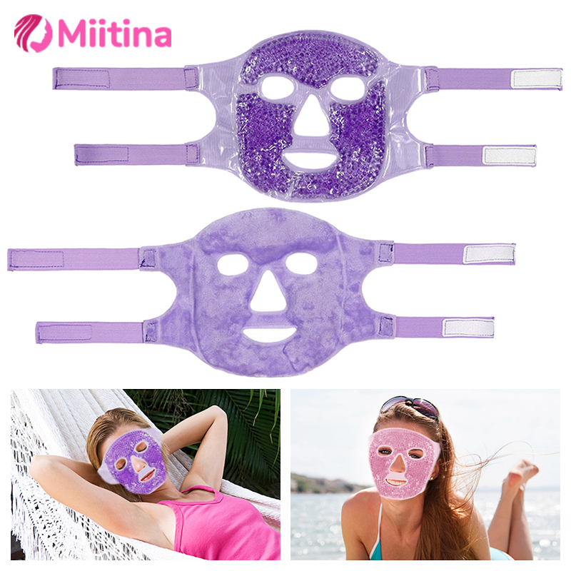 Gel Cooling Ice Face Eye Mask, Gel Beads Hot Heat Cold Compress Pack, Face SPA For Woman Sleeping, Pressure, Headaches, SkinCare