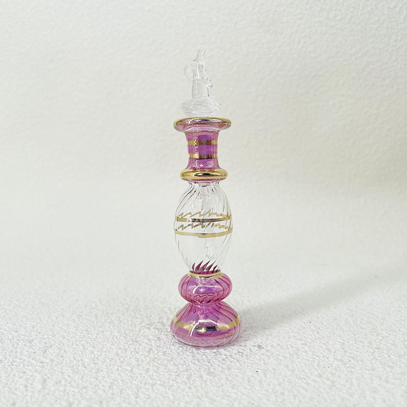 Handmade Egyptian Perfume Decorative Ornament 1 Piece Empty Glass Bottle Aromatic Vase for Home Decor