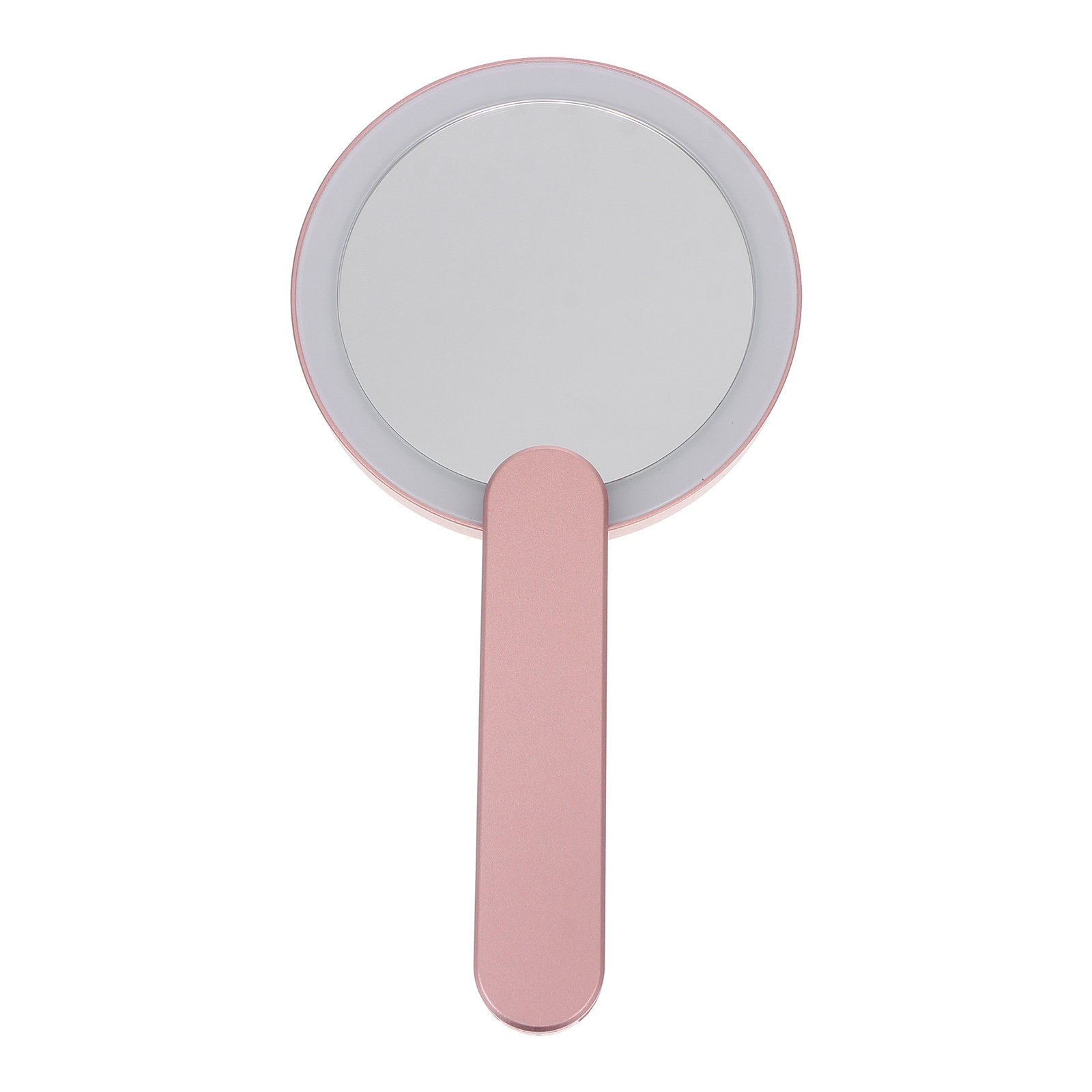 Handheld Makeup Mirror Smooth High Definition LED Light Mini Female Vanity Mirrors Round Portable Cosmetics Tool for Bedroom