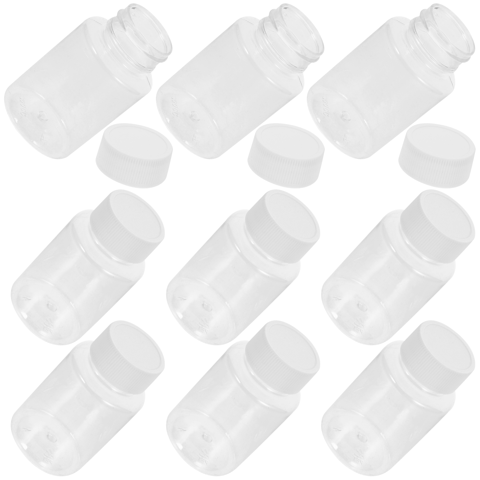 12pcs 100ml Storage Transparent Travel Size Containers Refillable Empty Pill Bottles Portable Medicine Bottle Plastic Travel
