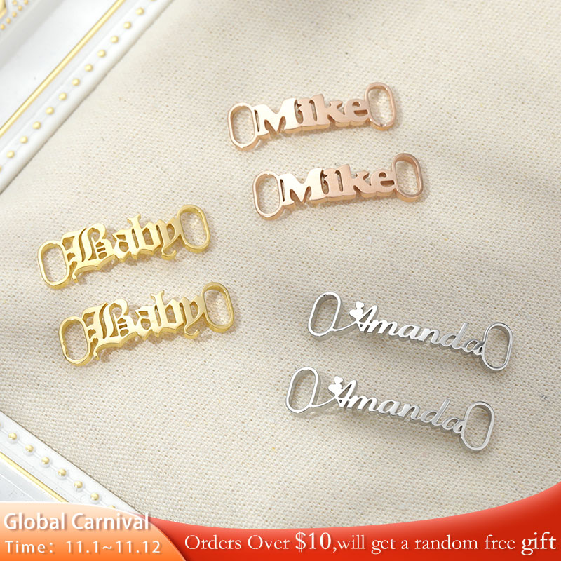 Custom Name Shoe Buckle Customized Sneakers Tag For Women Men Stainless Steel Personalized Shoes Buckle Birthday Jewelry Gift