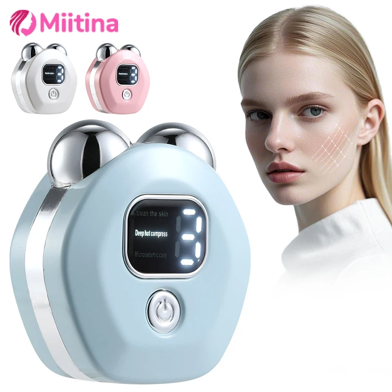 Electric Face Massager Lift Roller V-face Lifting Firming Skin Rejuvenation Hot Compress Beauty Massage Microcurrent Care Tools