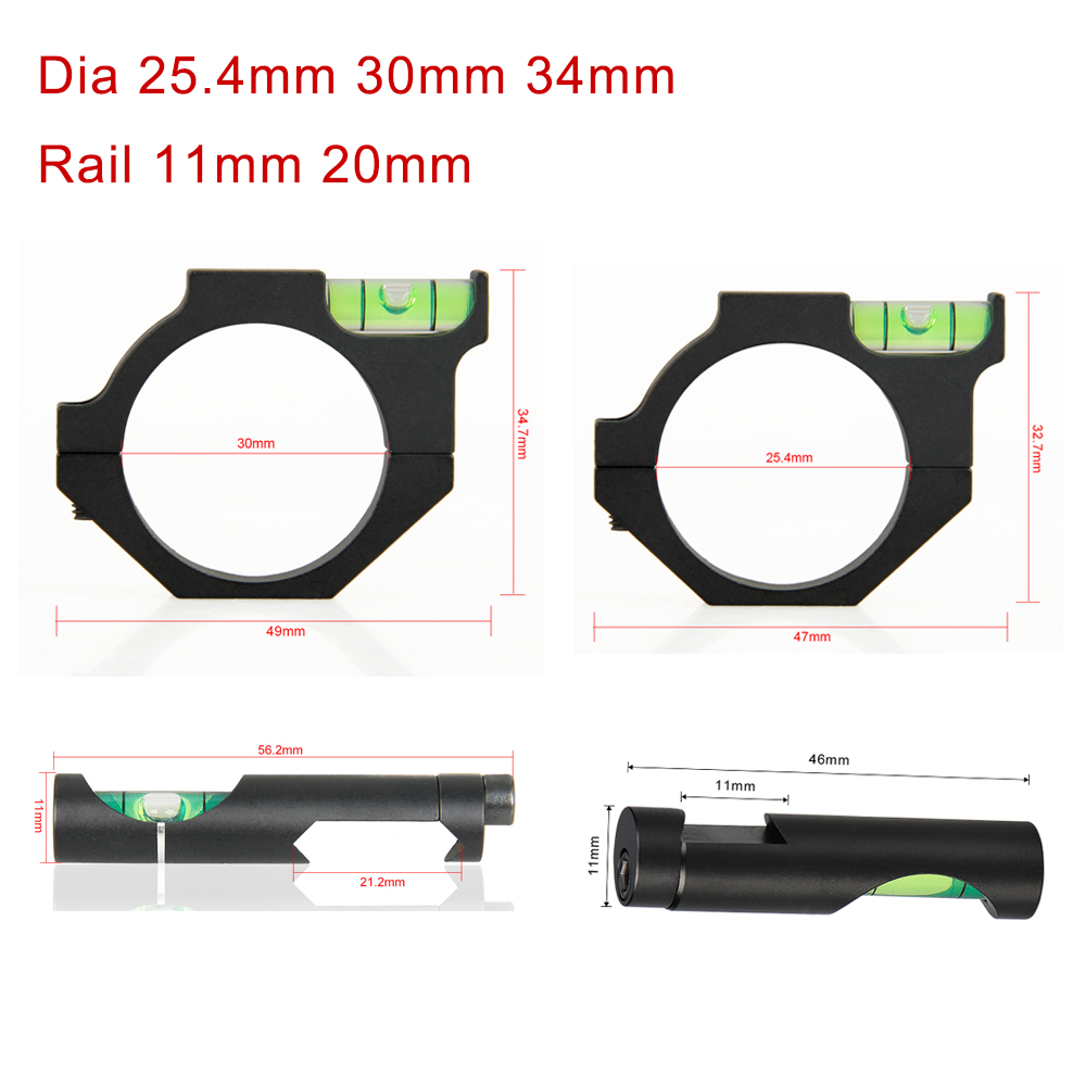 Tactical Accessories hunting Scope Mount 25.4mm / 30mm / 35mm Bubble Level Rifle Level for 11mm / 20mm Picatinny Weaver Rail