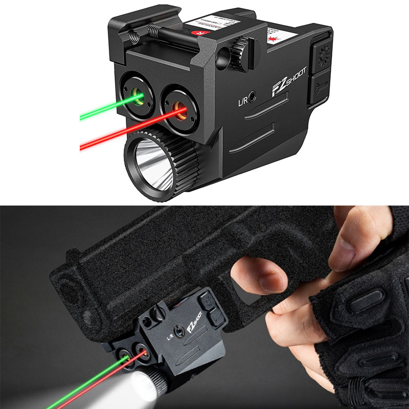 Dual Laser Beam for Gun 700 Lumens Pistols Light Compatible with Glock Beam Rechargeable Compact Red Green Tactical Laser Light