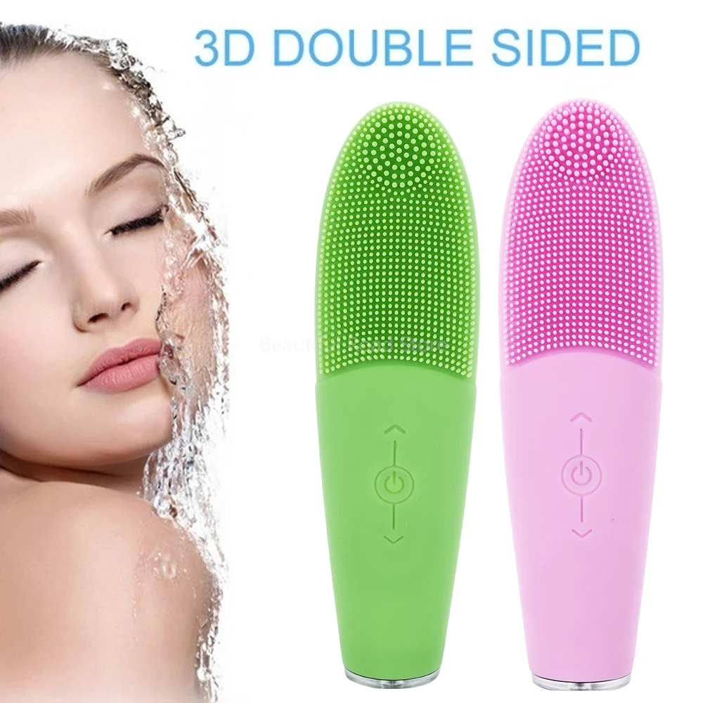 Electric Facial Cleansing Instrument Wash Brush Pore Deep Cleaning Face Silicone Beauty Faces Vibration Massage Relaxation Tool