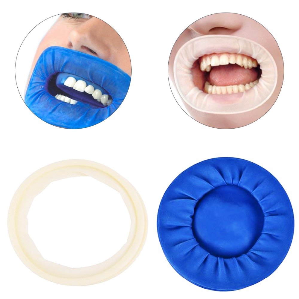 Dental Rubber Sterile Mouth Opener White Blue Oral Cheek Rubber Barrier Opener Dentistry Consumables Material