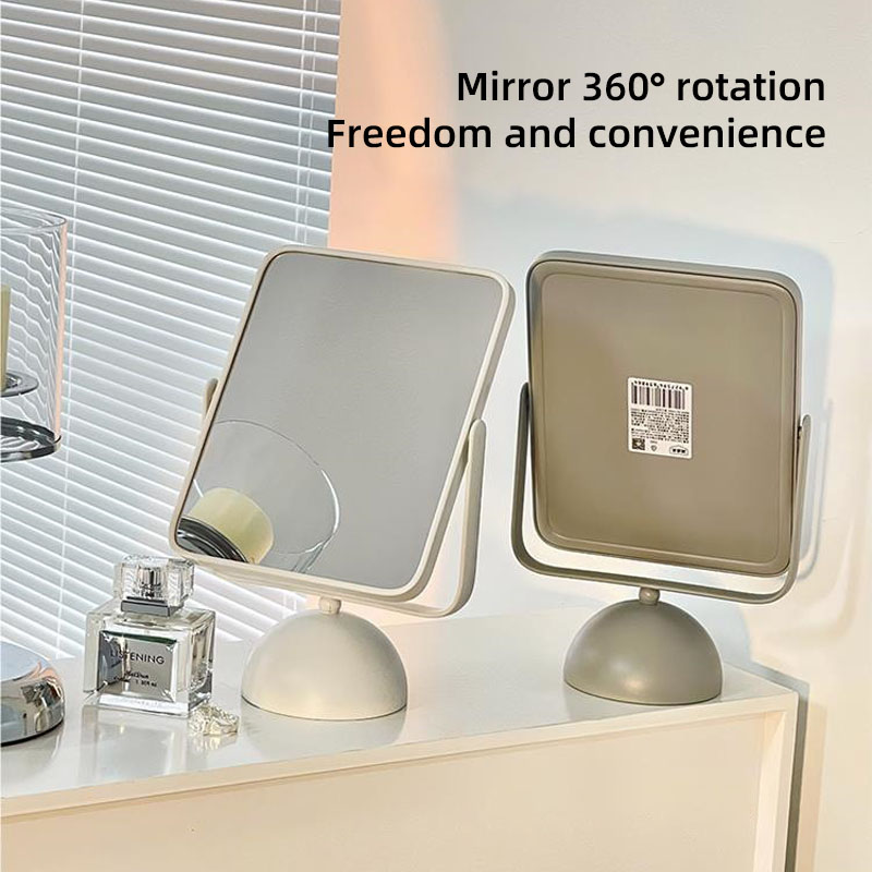 Mirror makeup mirror desktop desktop dormitory simple net red feeling round square rotating beauty mirror makeup