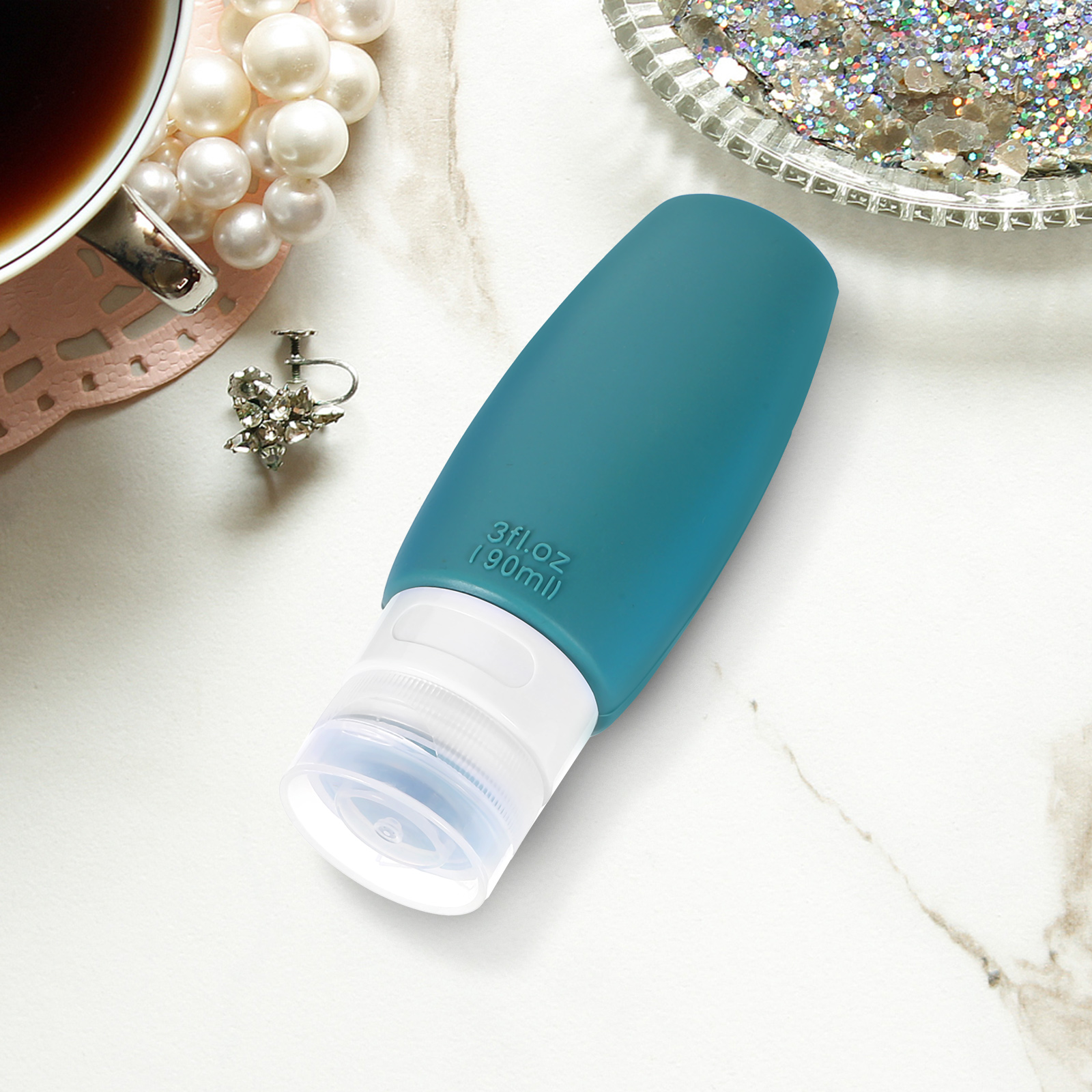 3pcs Silicone Dispensing Bottles 90ml Travel Toiletry Set Shampoo Containers Portable Storage For Lotion Conditioner Body Wash