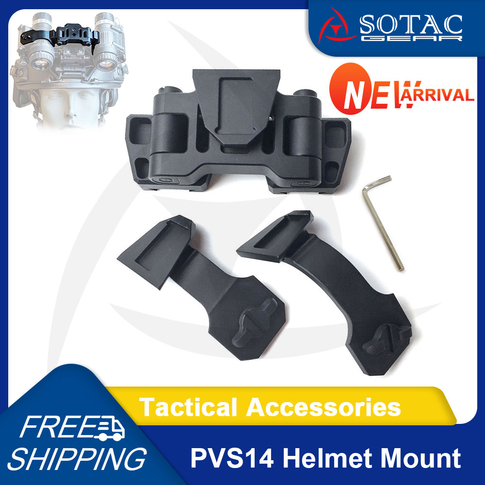 SOTAC Tactical Metal NVG J Arm Mount Helmet Mount Kit for Dual PVS-14 Night Vision Bridge Mount Binocular Adapter Accessories