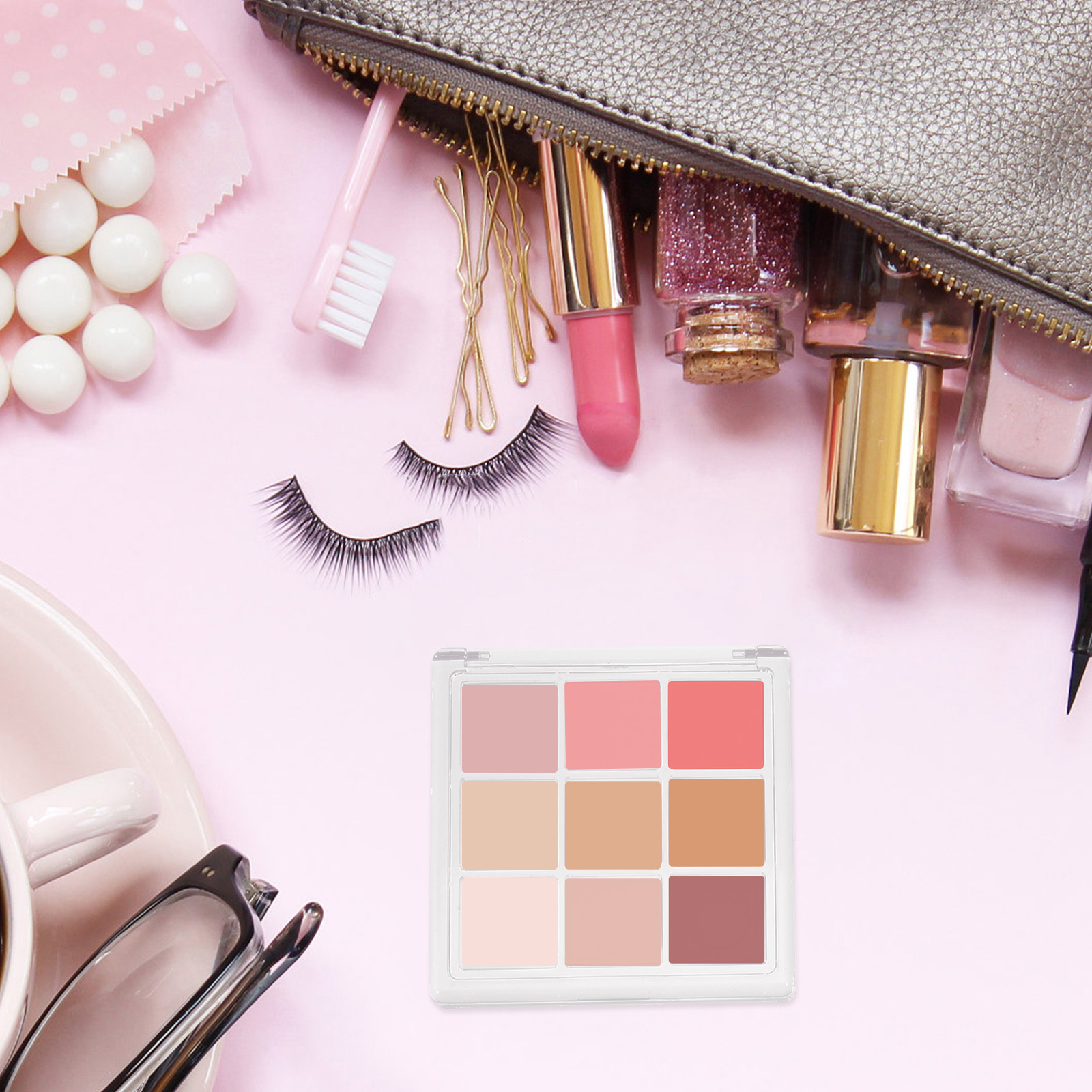 4pcs Eyeshadow Palette Empty Makeup Storage Box Travel Container for Blush Lipstick Foundation Women Ladies DIY