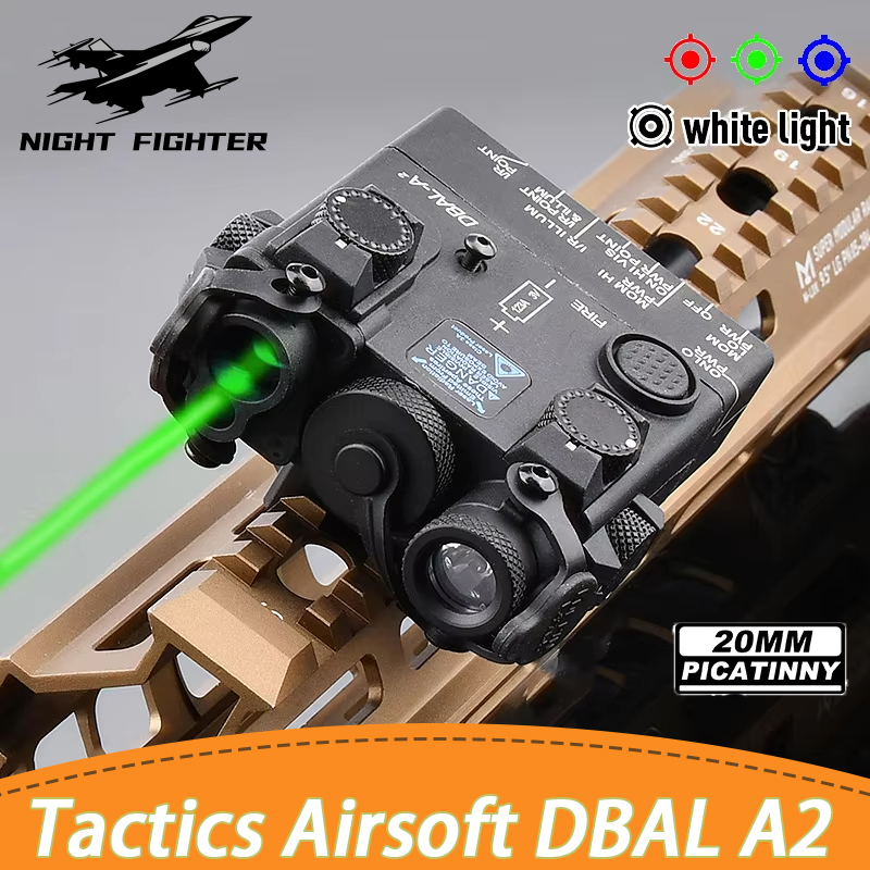WADSN Tactics Airsoft DBAL A2 Red Dot Green Blue Indicator White LED Light Fit 20mm Rail Airsoft Hunting Weapon No IR Laser