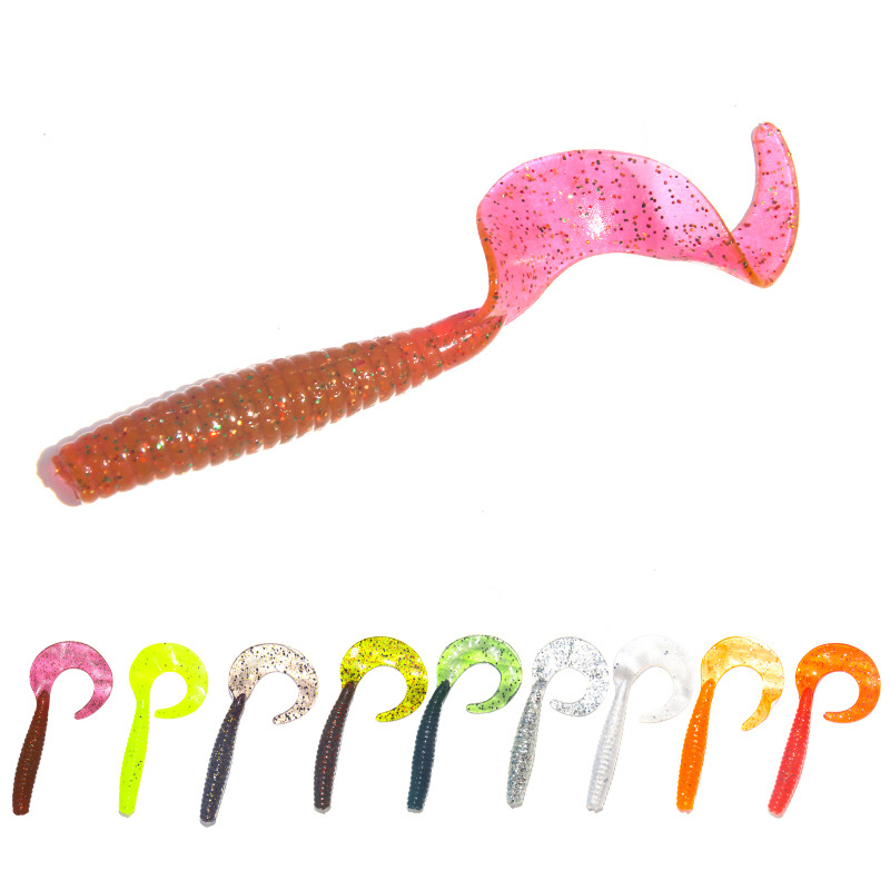 5/10PCS New Curly Tail Fish Bait 4.2g 8cm Soft Fishing Lure Wobblers Silicone Artificial Bait Grub Worm Lures Simulation Bait