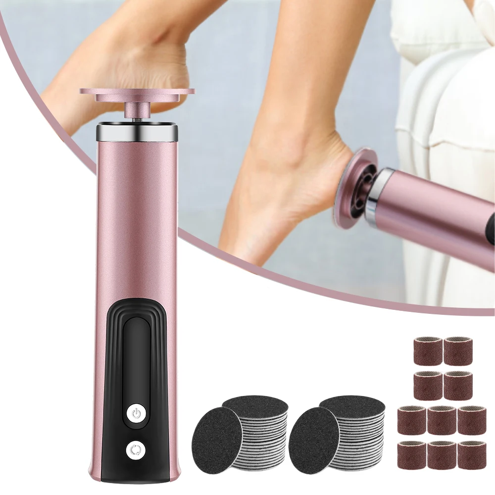 Electric Foot Callus Remover Heels Dead Skin Cuticle Remove Pedicure Tools Wireless Foot Care FileFoot Grinder 20pcs Sandpaper