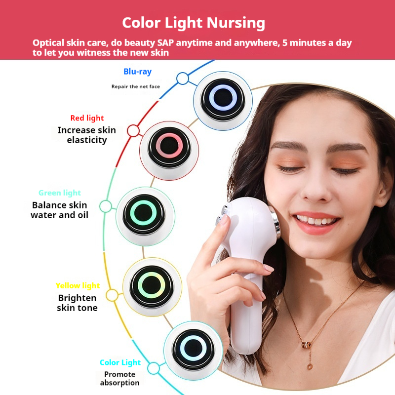 Beauty Household LED Light Facial Skin Lifting Tightening Vibration Massage  Instrument