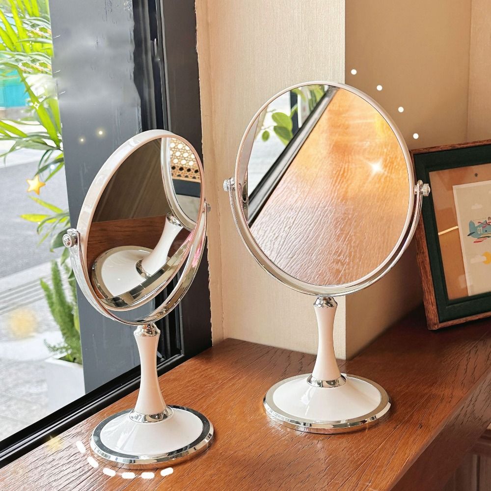 360 Rotating Double-sided Makeup Mirror European Style 3x Magnifying Glass Vanity Mirror Light Luxury Home Decoration
