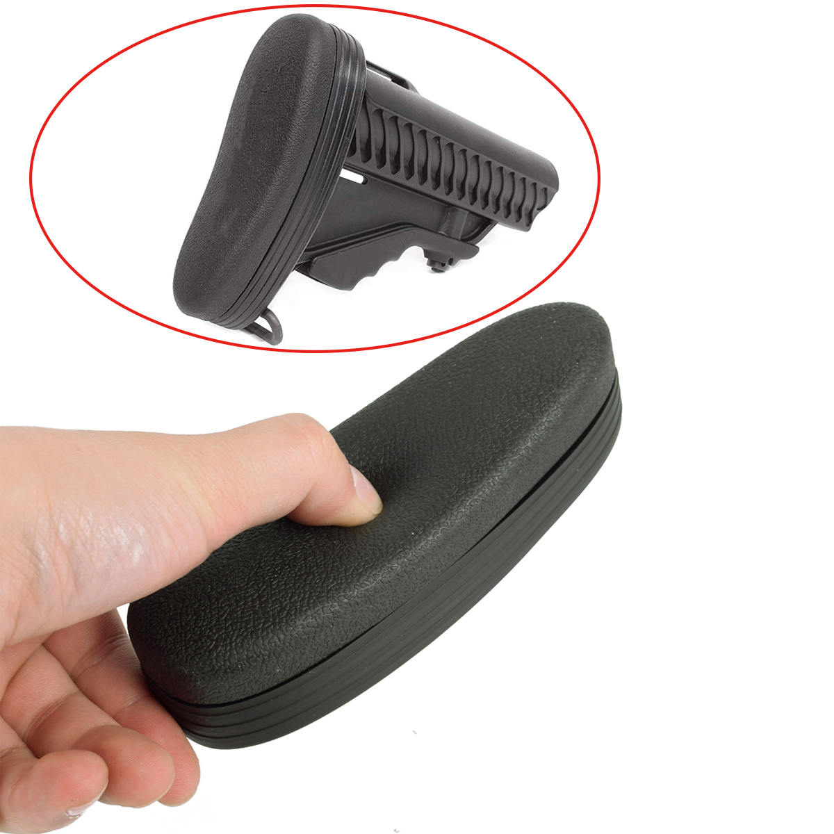 Tactical Snap-On Stock Recoil Pad for Most 6-Position Adjustable Stocks AR15 for AK47 AR10 M4 M16 Hunting Outdoor Sport Men