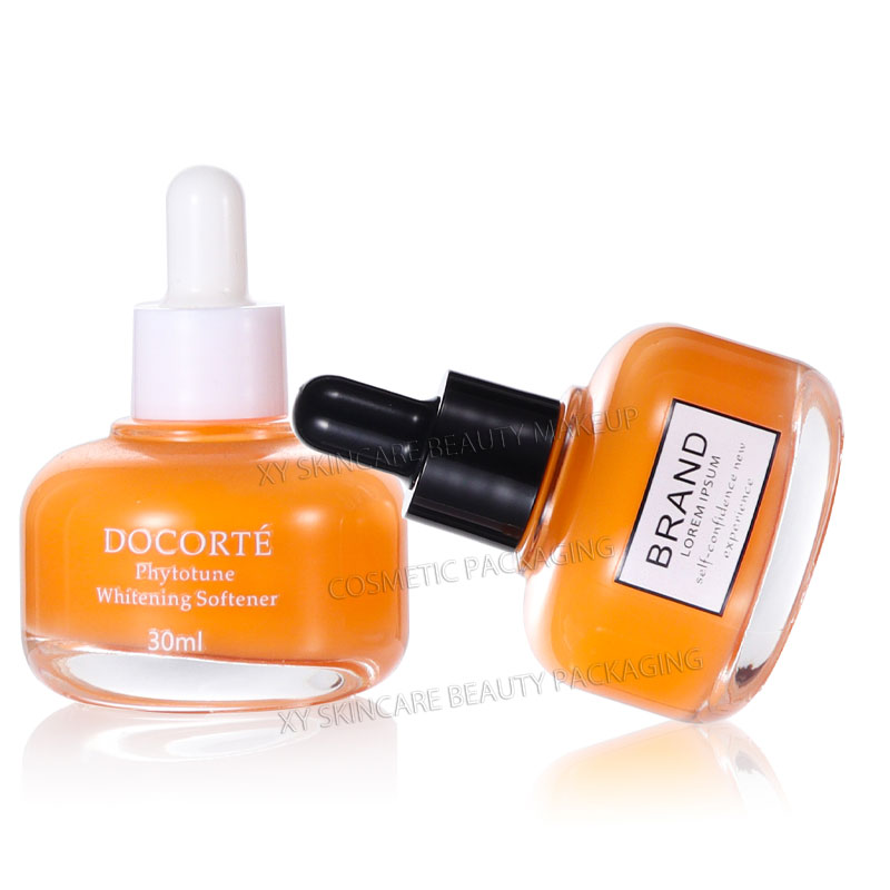 10pcs 30ml transparent or frosted dropper bottles skincare beauty cosmetic packaging glass bottles serum essential oil bottles