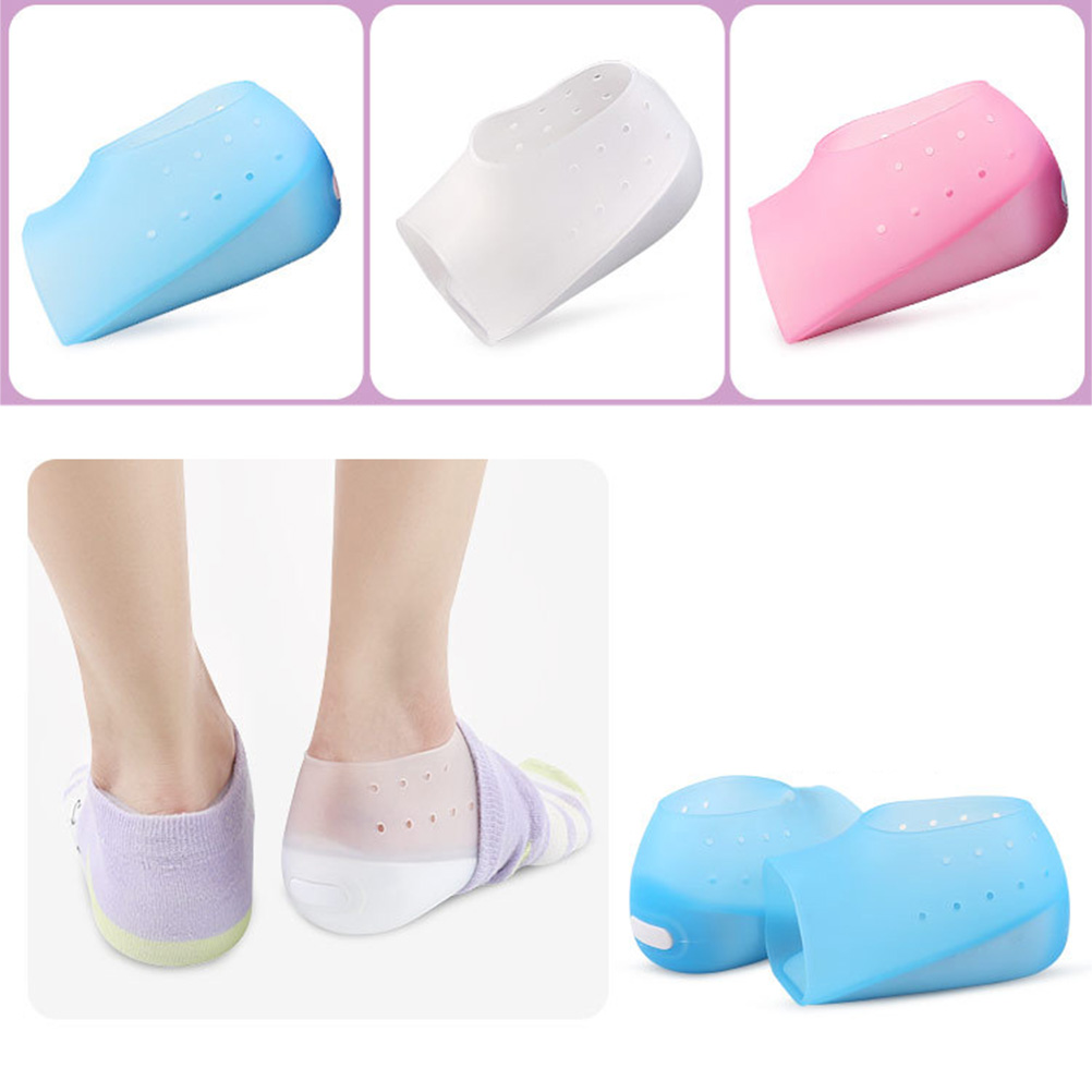 1 Pair Of Soft Silicone Height Increase Insoles Moisturizing Comfortable Invisible Heel Pads For Sneakers