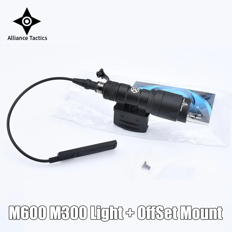 Wadsn M600C M300 Tactical Flashlight RM45 OffSet Mounting Base For Airsoft M300A Outdoor Hunting Scout light Base Fit 20mm Rail
