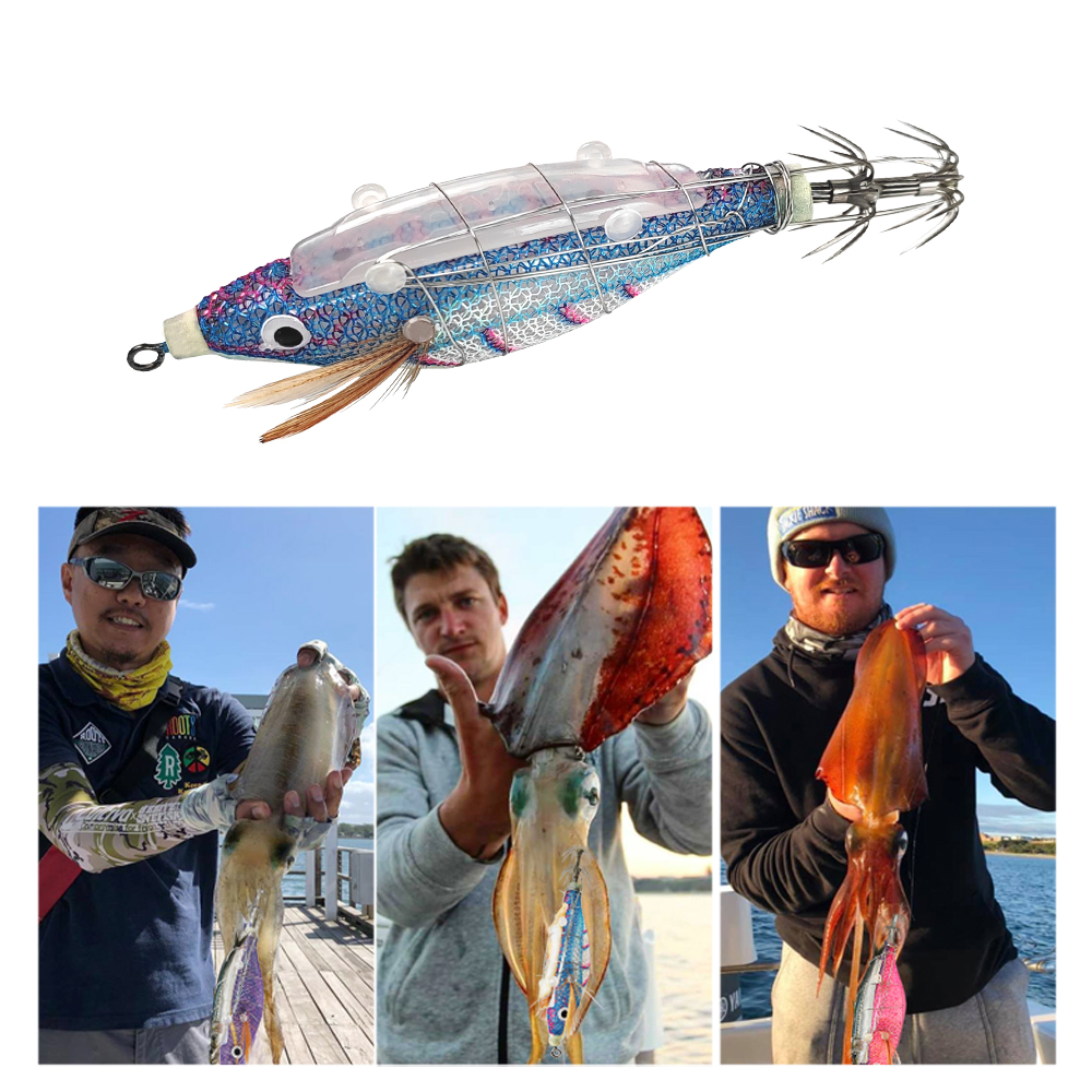 New Multicolor 85mm 8.2g Floating Squid Jigging Fishing Lure Artificial Plastic Squid Hook for Sea Boat Fishing Cuttlefish Bait