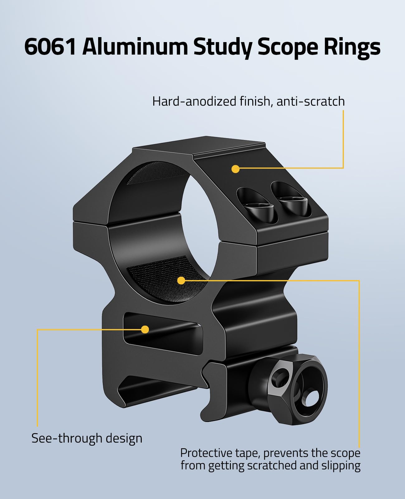 CVLIFE Rifle Scope Rings 1 Inch Tube Low Optics Riflescope Mount 1.1 inch Height Compatible with 20mm Picatinny Rails 2 Pieces