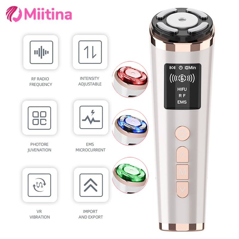 EMS Hifu Face Lifting Massager Microcurrent Tightening Rejuvenation Beauty Apparatus Firming Skin Care RF Light Anti Wrinkle