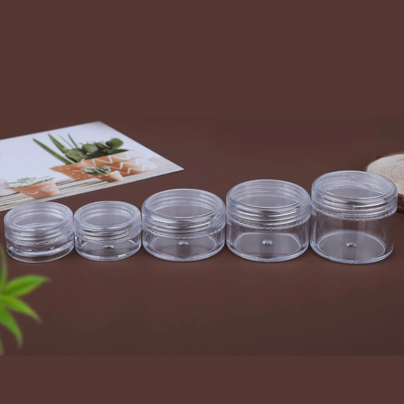 200Pcs 3g/5g/10g/15g/20g Empty Clear Liquid Paste Lotion Nail Plastic Containers Plastic Makeup Eyeshadow Powder Pots Dispensers