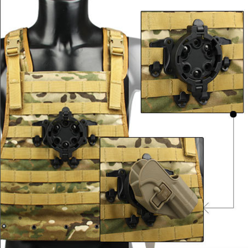 Tactical Quick Disconnect Holster Adapter, 360 Degree Rotation & Universal Pistol Holster Adapter Hunting Accessories