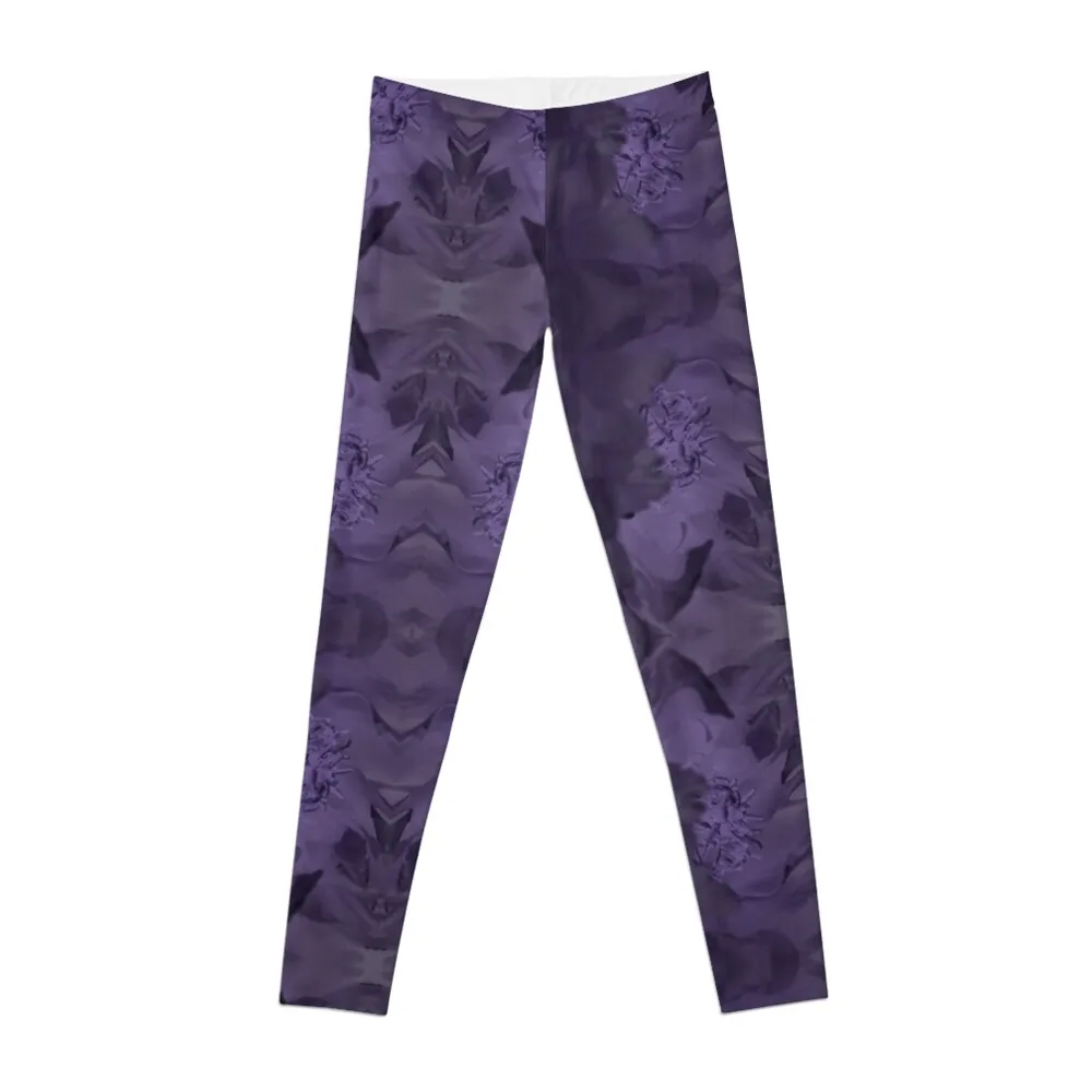 Flower Bat Face Illusion - Peony Photo - Original Abstract Botanical - Romantic Gothic Leggings harem pants Womens Leggings