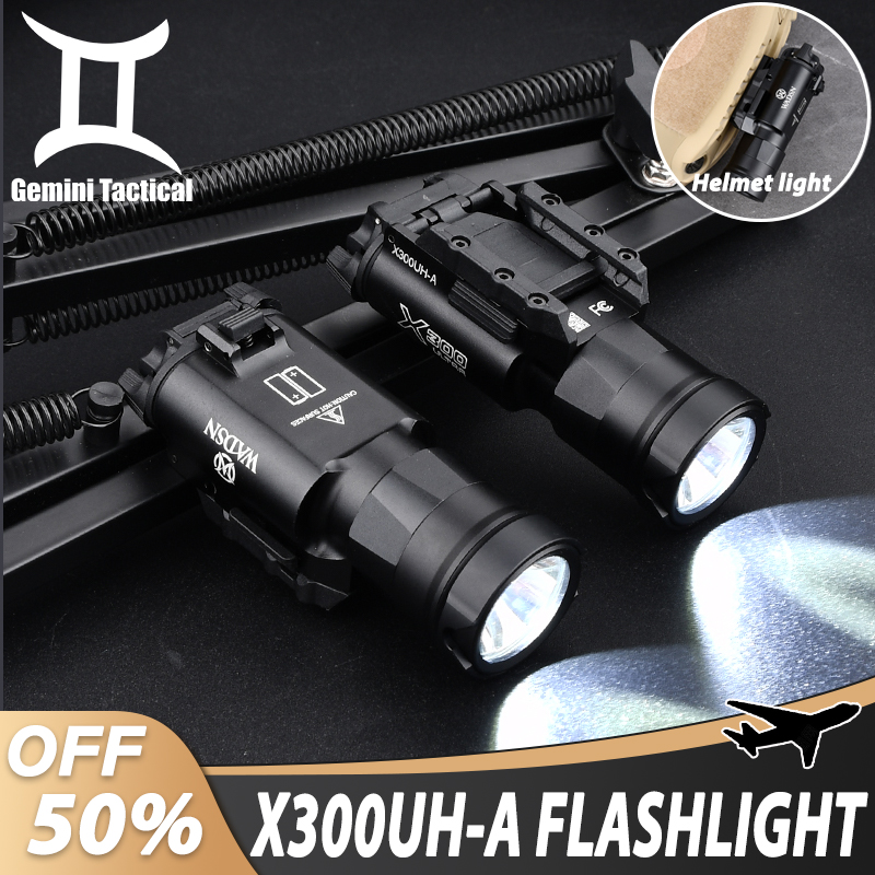 WADSN Metal X300UH-A Hanging Flashlight X300uh-a White LED Spotlight Pisto Scout Lamp Outdoors Hunting Helmet light For G17 18