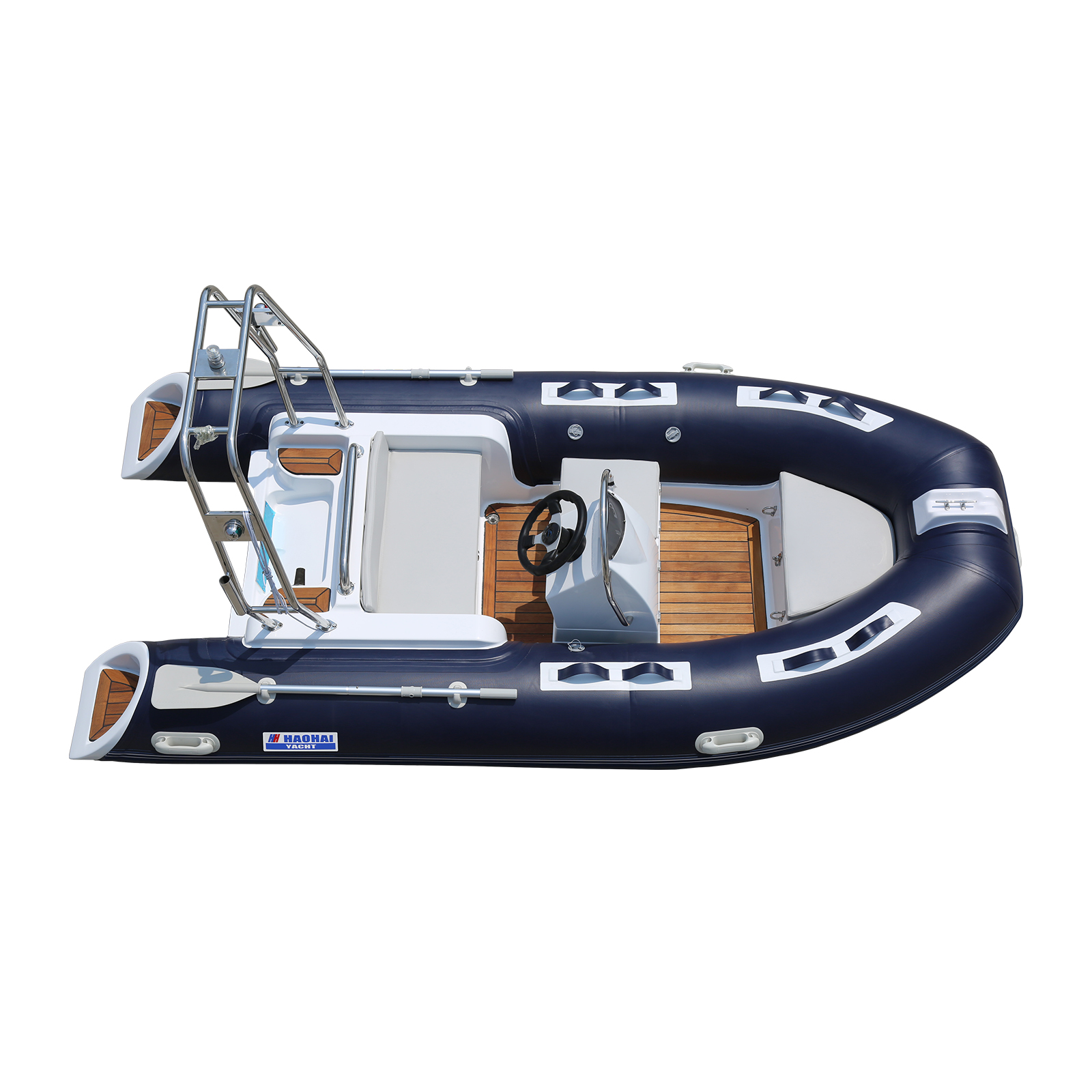 Haohai New Launch Inflatable Fiberglass Small Rib Fishing Boat Stable Yacht Tender With Outboard Engine Included Electric Type