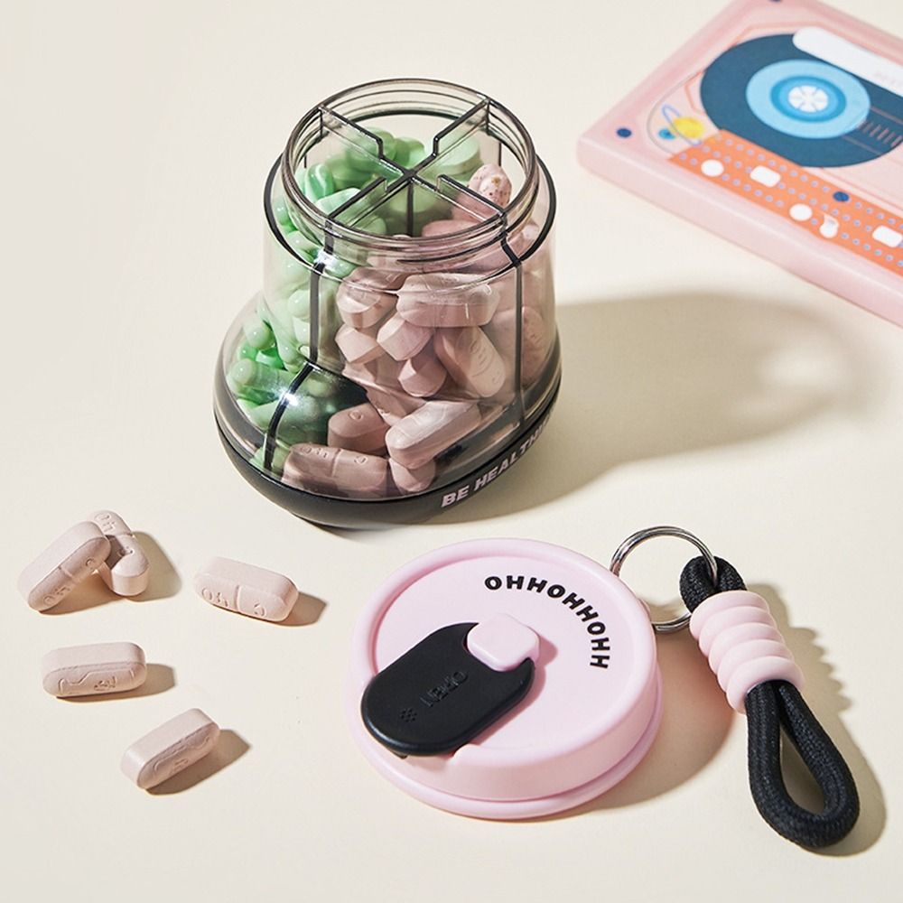 Creative Plastic Boots Shape Pill Case Sealed Transparent Pill Dispenser Rotatable with Lid Pill Storage Box for Home