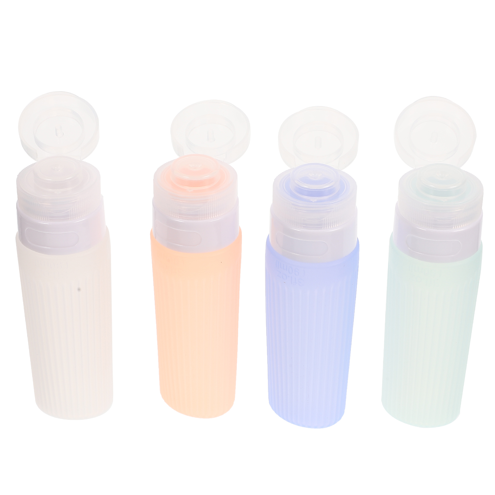 Travel Bottles Set Shampoo Lotion Containers Portable Silicone Dispensing Leak Proof Reusable Toiletries Bottle Hair