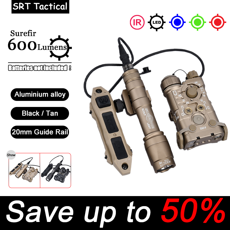 Tactical Metal Surefir M300A M600C NGAL OGL PEQ Red Dot Green Laser Indicator Dual Function Switch Fit 20mm Rail Airsoft Hunting