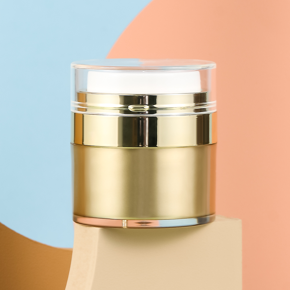 1pc 15/30/50ml Gold Airless Pump Bottles Empty Cosmetic Face Creams Container for eyes Creams Gels Lotion Toiletry DIY