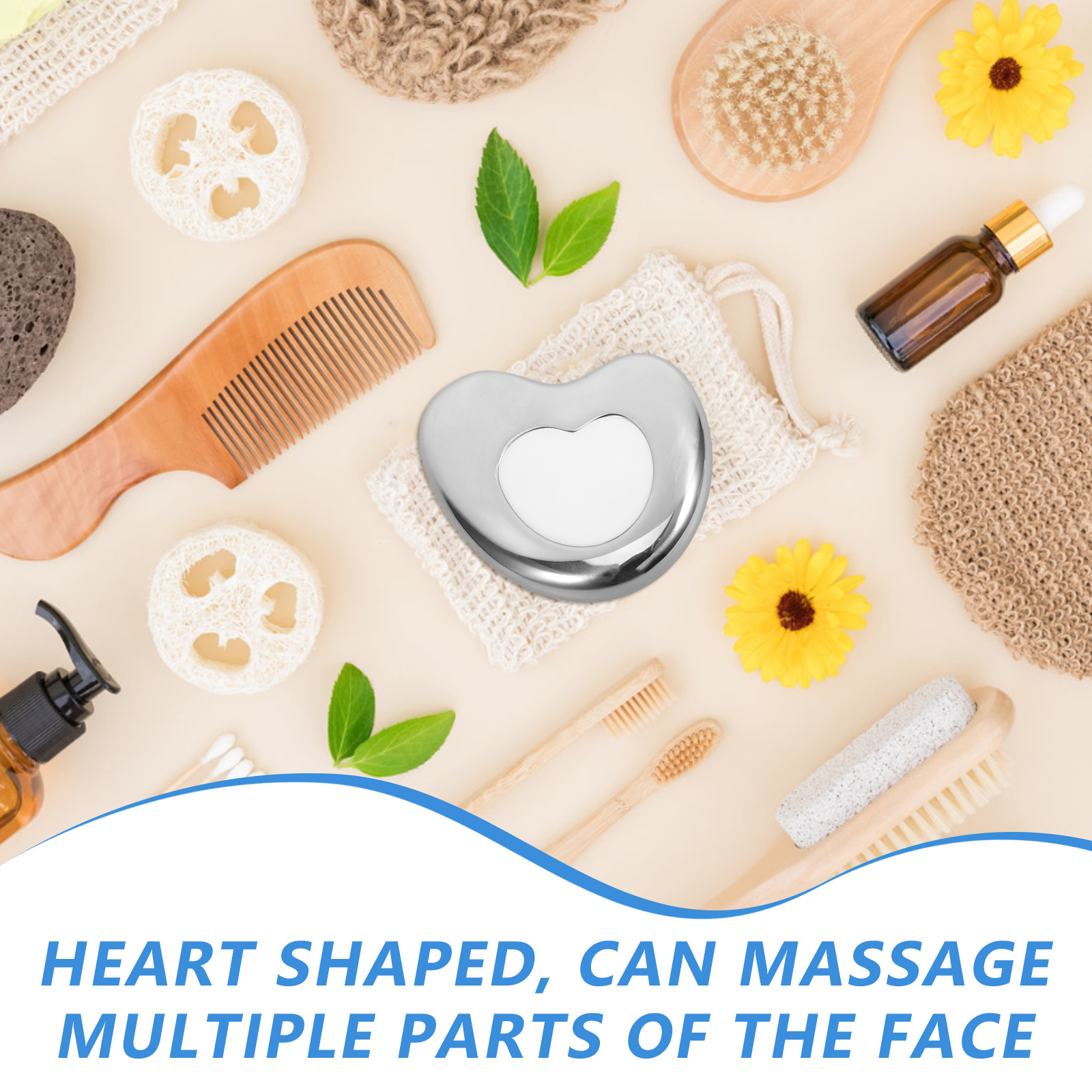 Facial Guasha Tool Stainless Steel Scraper Muscle Massage Tools Face Scraping Board Lightweight Portable Small Size Home Travel