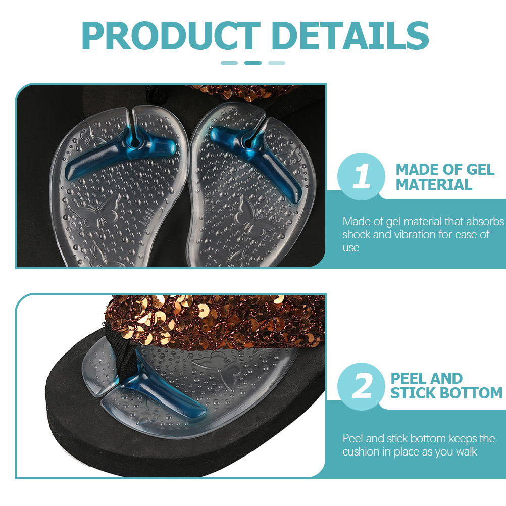 6 Pairs Gel Cushions Blue Inserts Shock Absorbing Reduction Easy Use Standing Friction Relief Blisters Sticky Backing Adhesive