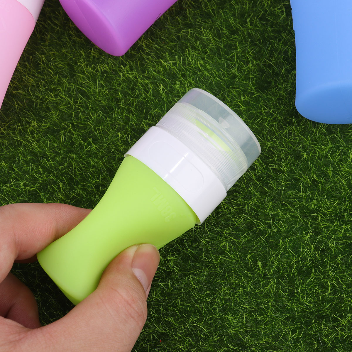 4pcs Makeup Bottles Portable Dispensers Safe Durable Material Leakproof Design Travel Size Silicone Storage