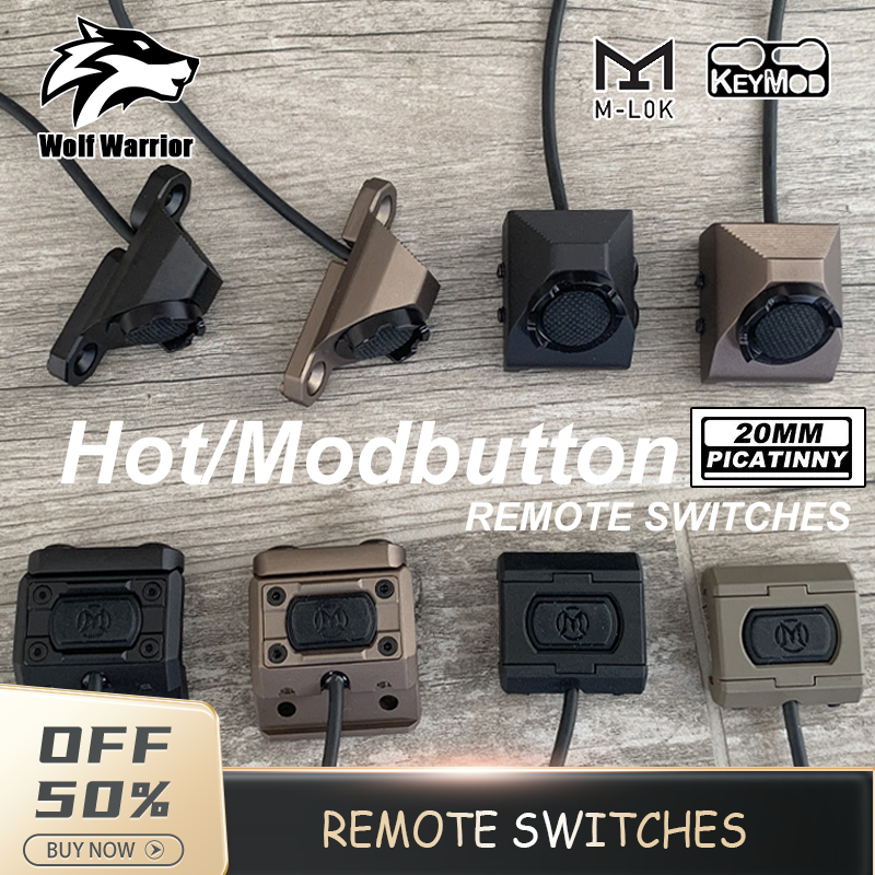 Tactic UNIT ModButton Hot Button Pressure Remote Switch Mlok Keymod 20mm Rail For Surefir M300 M600 DBAL-A2 PEQ15 2.5 SF PLUG ﻿